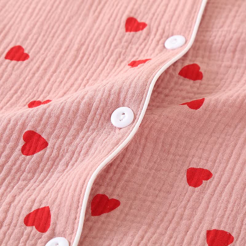 Ownkoti Heart Pure Cotton Gauze Button Nightgown  - image 3