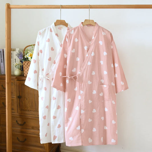 Ownkoti Heart Cotton Gauze Kimono Bathrobe - image 0
