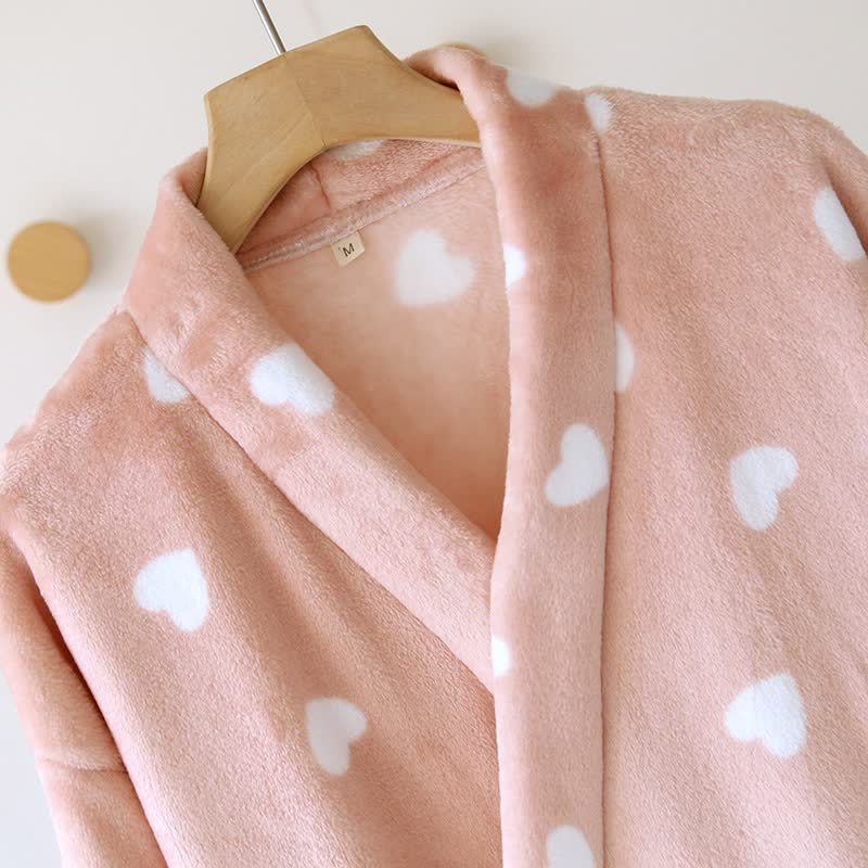 Ownkoti Couples Matching Heart Plush Kimono Robe - image 6