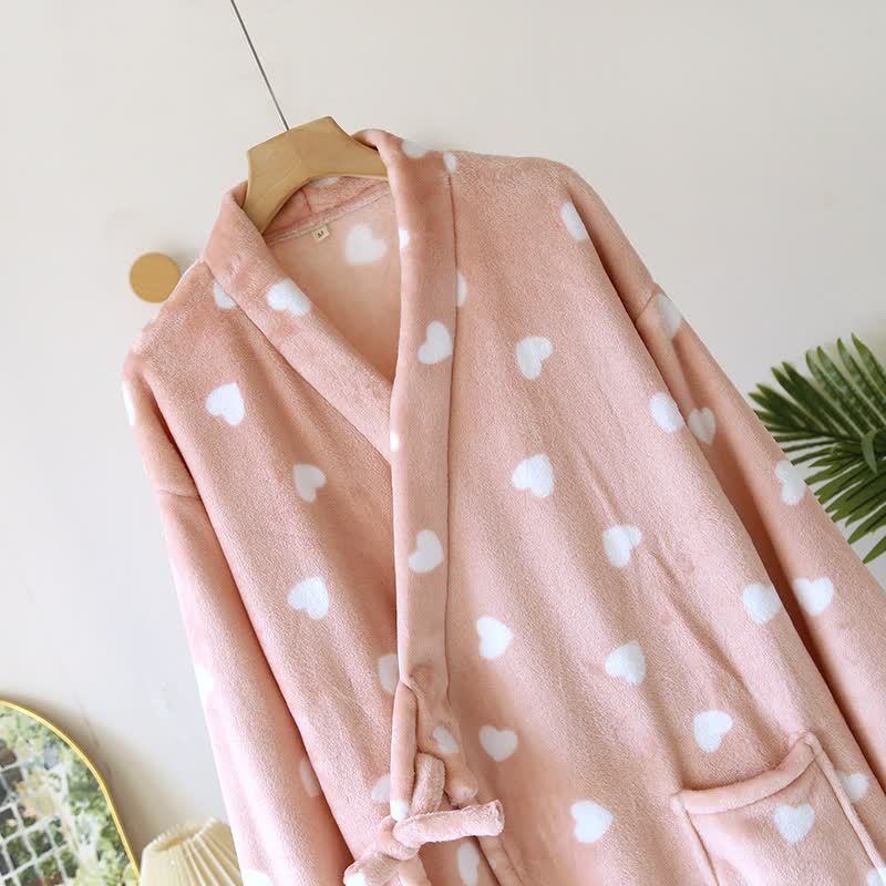 Ownkoti Couples Matching Heart Plush Kimono Robe - image 5