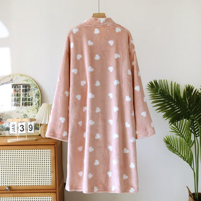 Ownkoti Couples Matching Heart Plush Kimono Robe - image 4