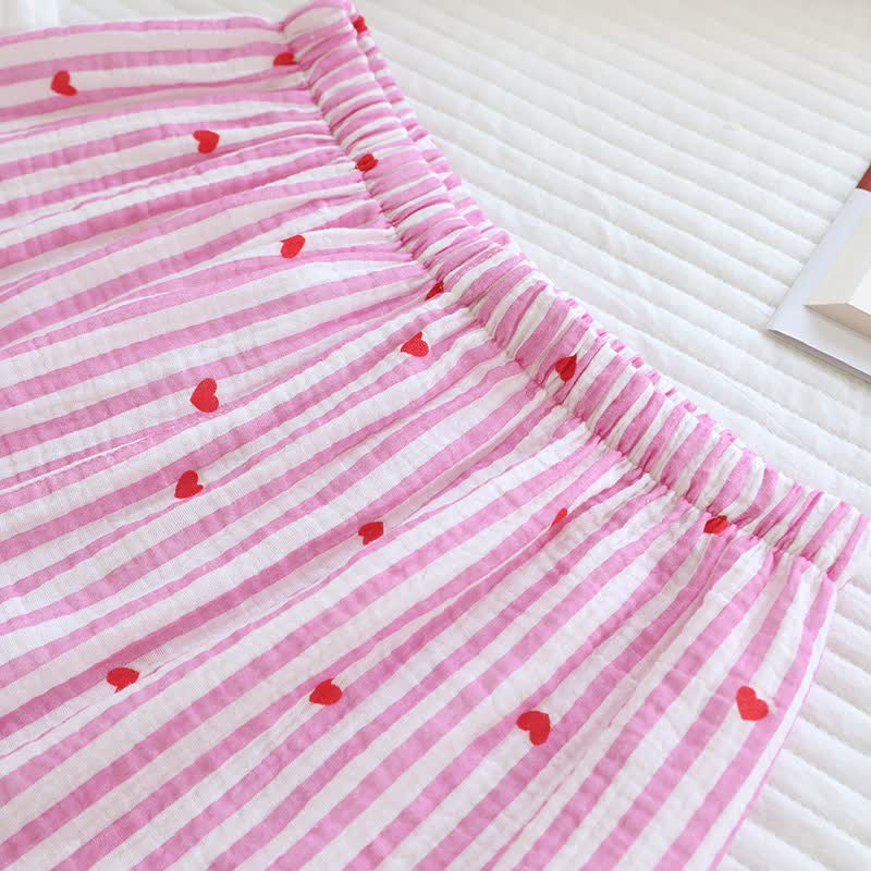 Ownkoti Stripe Heart Cotton Gauze Pajama Set - image 15