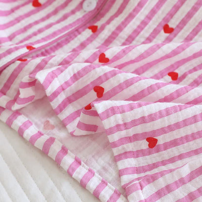 Ownkoti Stripe Heart Cotton Gauze Pajama Set - image 13
