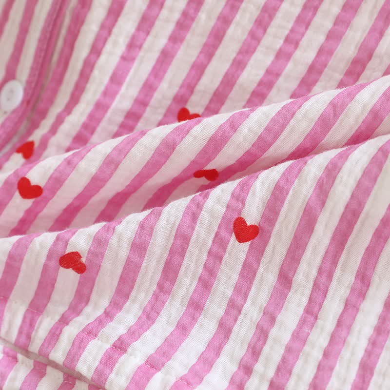 Ownkoti Stripe Heart Cotton Gauze Pajama Set - image 16