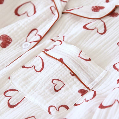 Ownkoti Heart Doodle Cotton Gauze Pajama Set - image 6