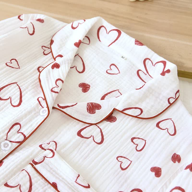 Ownkoti Heart Doodle Cotton Gauze Pajama Set - image 4