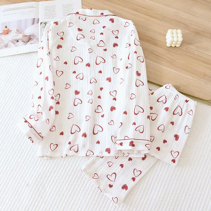 Ownkoti Heart Doodle Cotton Gauze Pajama Set - image 1