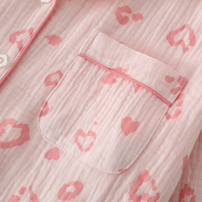 Ownkoti Heart Leopard Print Cotton Pajama Set - image 4