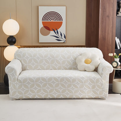 Ownkoti High-Stretch 3D Jacquard Couch Slipcover - Beige - All-inclusive - 4-Seater 92" - 118" - image 15