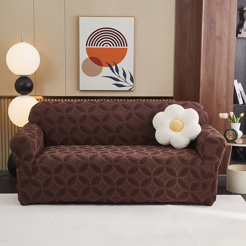 Ownkoti High-Stretch 3D Jacquard Couch Slipcover - Brown - All-inclusive - 4-Seater 92" - 118" - image 11