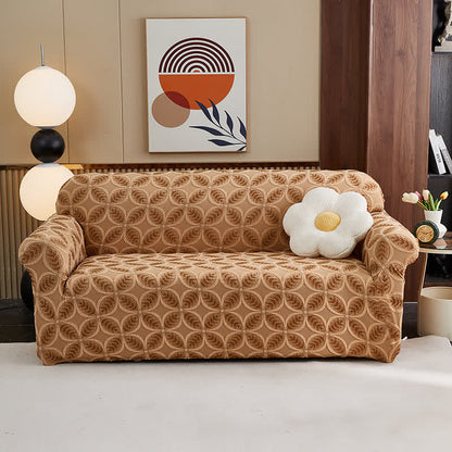 Ownkoti High-Stretch 3D Jacquard Couch Slipcover - Coffee - All-inclusive - 4-Seater 92" - 118" - image 2