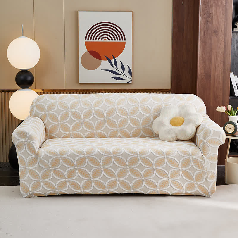 Ownkoti High-Stretch 3D Jacquard Couch Slipcover - Yellow - All-inclusive - 4-Seater 92" - 118" - image 13