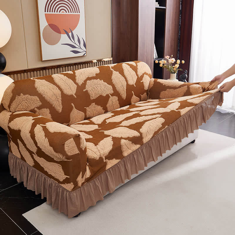 Ownkoti Jacquard Leaf Elastic Full-Wrap Slipcover - image 1