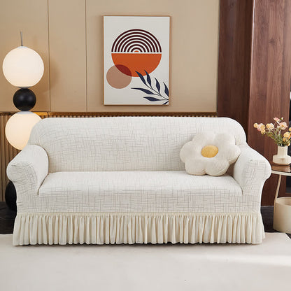 Ownkoti Elastic Full-Wrap Universal Fit Slipcover - Off-white -  4-Seater 92" - 118" - image 8