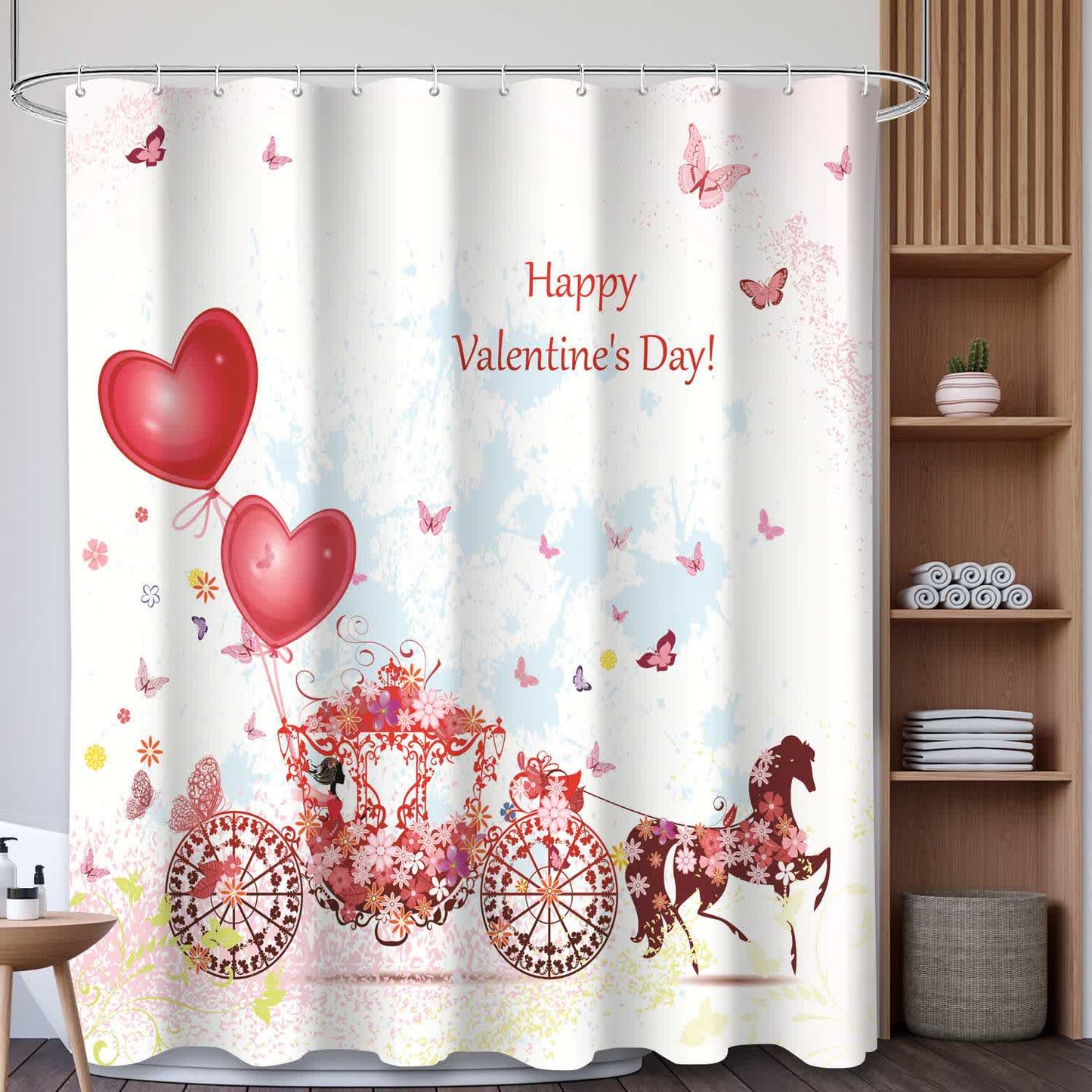 Ownkoti Heart & Cow Print Shower Curtain - C - 71"W x 79"L - image 3