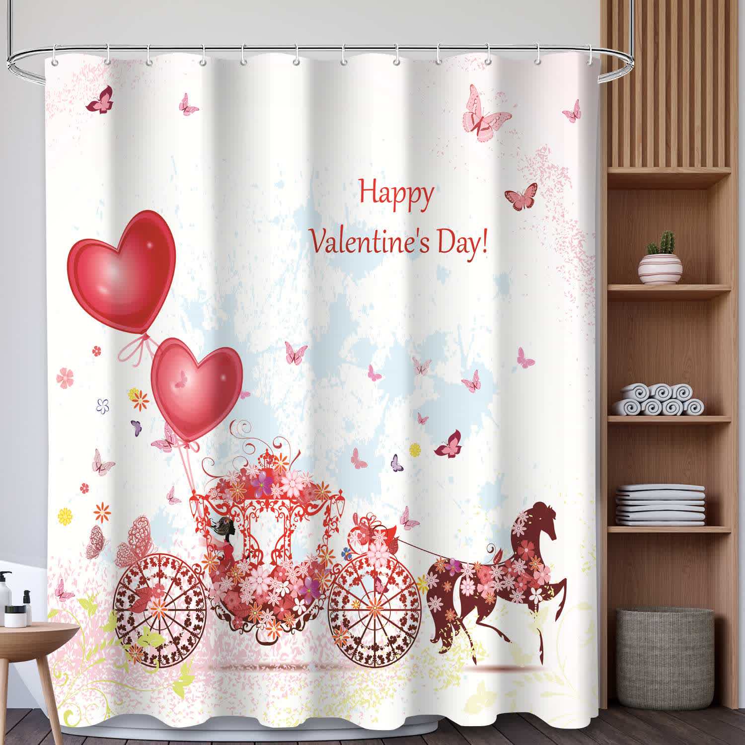 Ownkoti Heart & Cow Print Shower Curtain - C - 71"W x 79"L - image 3
