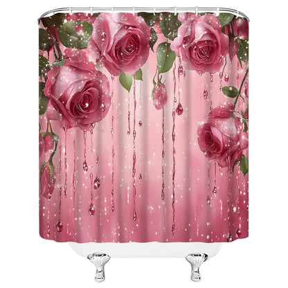Ownkoti Romantic Rose Print Shower Curtain - image 2