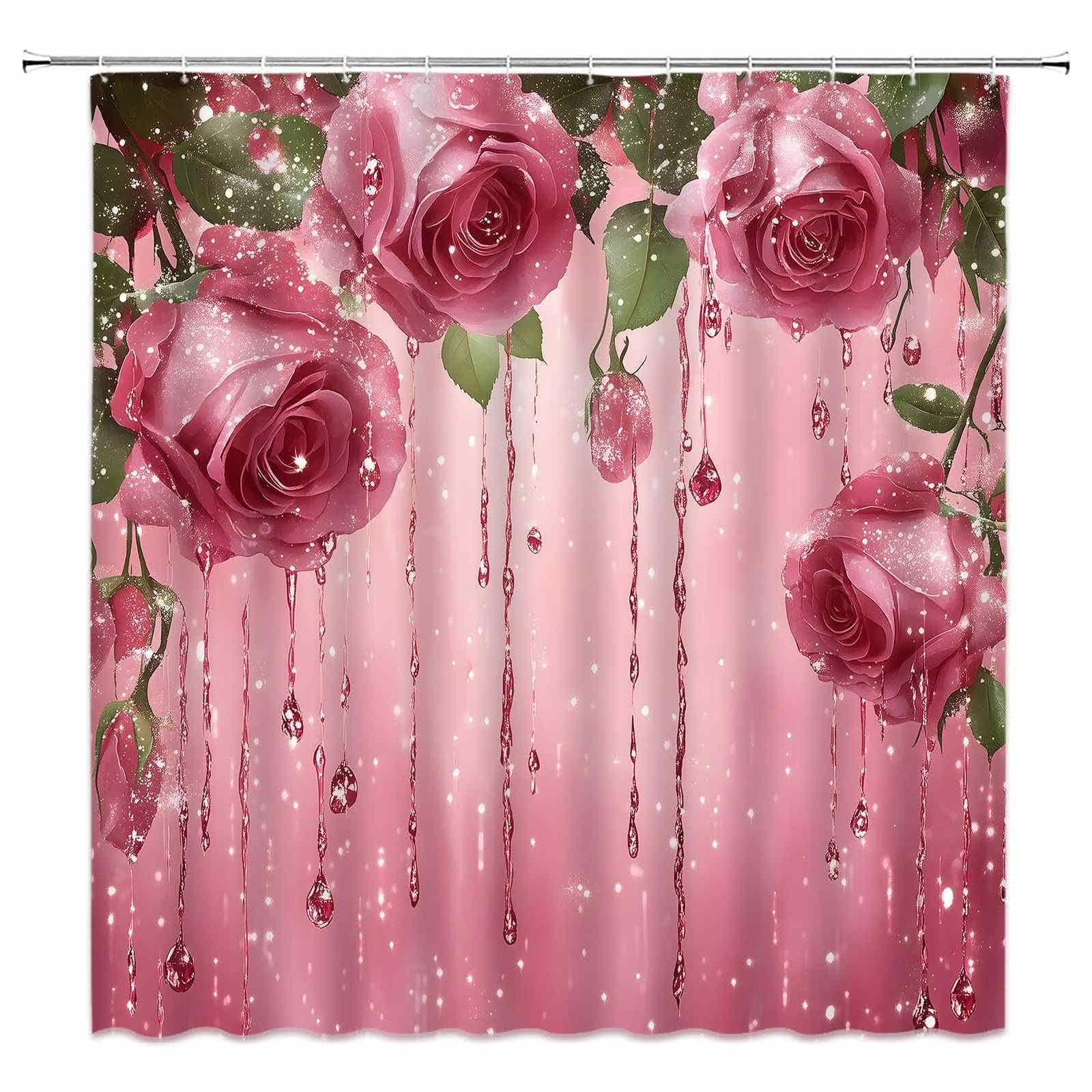 Ownkoti Romantic Rose Print Shower Curtain - image 3