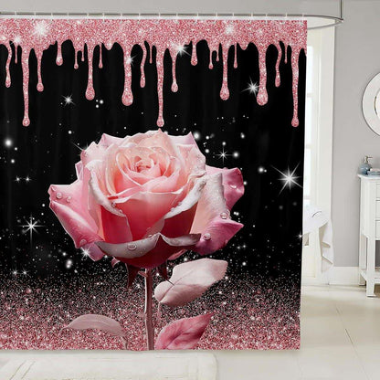 Ownkoti Romantic Rose Print Shower Curtain - E - 118"W x 71"L - image 7