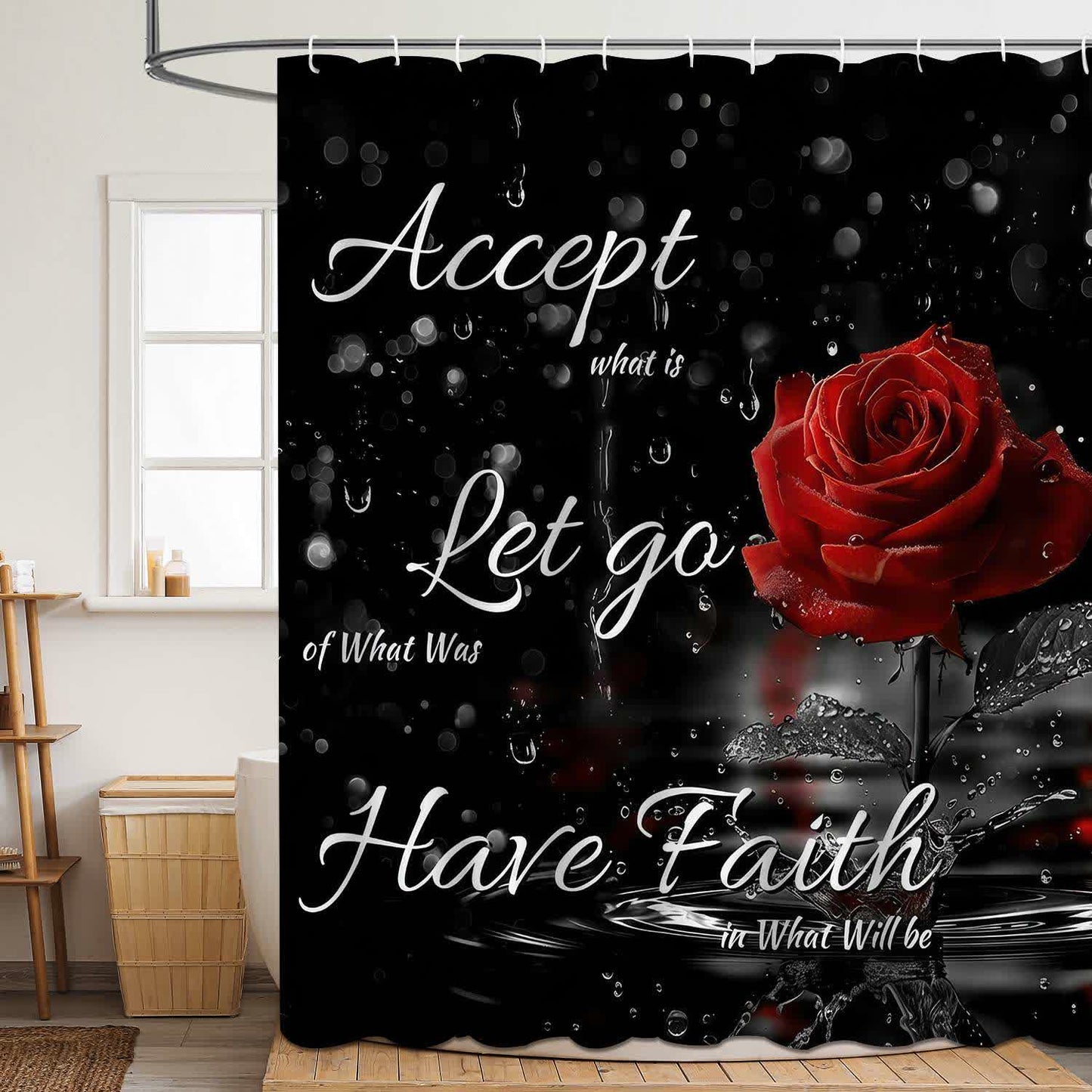 Ownkoti Valentine's Day Romantic Print Shower Curtain - H - 71"W x 79"L - image 7