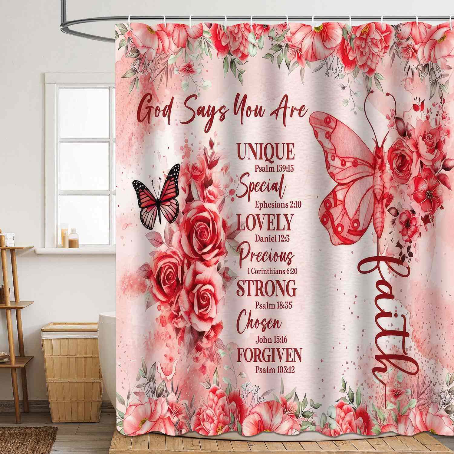 Ownkoti Valentine's Day Romantic Print Shower Curtain - F - 71"W x 79"L - image 5