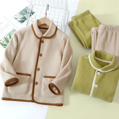 Ownkoti Solid Warm Plush Child Pajama Set - image 1