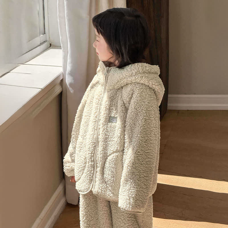 Ownkoti Solid Zip-up Hooded Child Loungewear Set - image 8