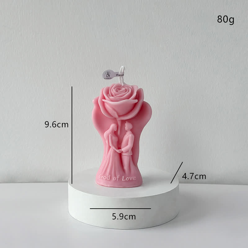 Ownkoti Romantic Rose Couple Scented Candle - Pink - 4PCS - 1.85"W x 2.32"L x 3.78"H - image 4