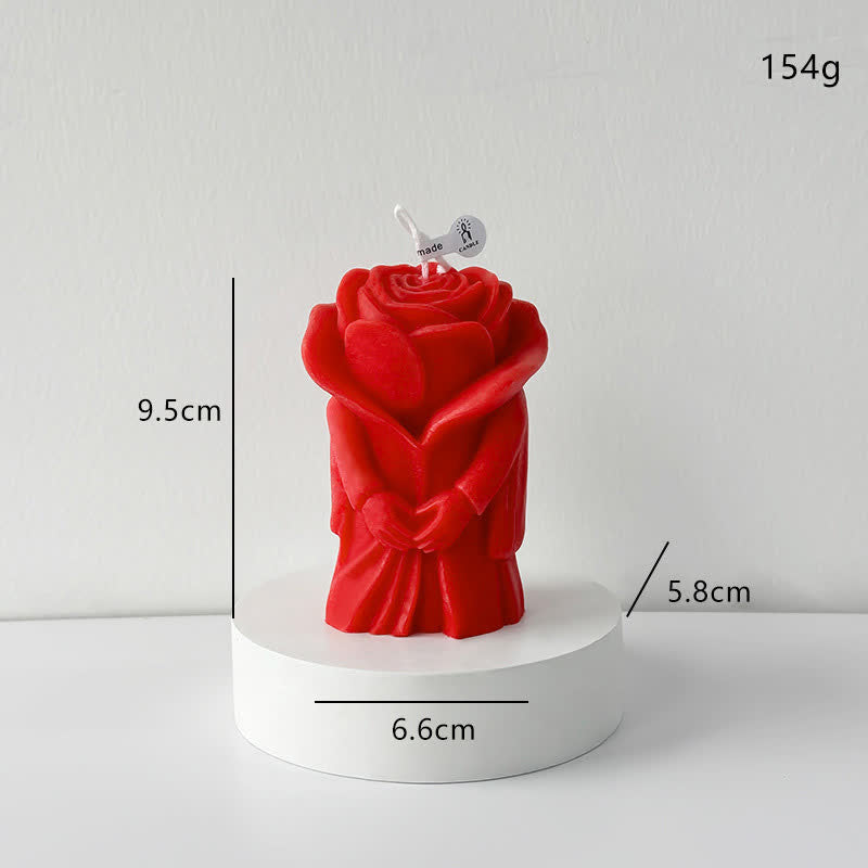 Ownkoti Romantic Rose-Shaped Scented Candle - Red - 4PCS - 2.28"W x 2.6"L x 3.74"H - image 2