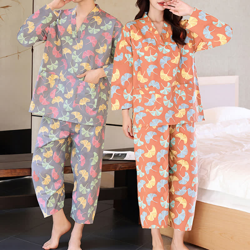 Ownkoti Ginkgo Leaf Cotton Sauna & Loungewear Set - image 0