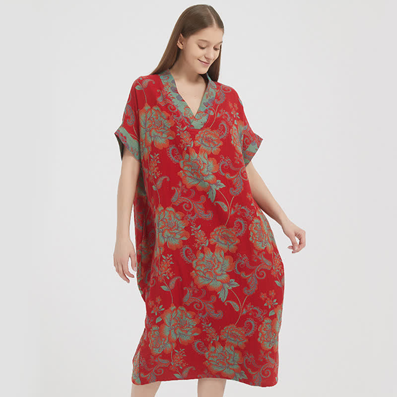 Ownkoti Floral Double-Layer Cotton Gauze Nightgown - image 1