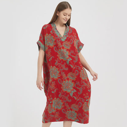 Ownkoti Floral Double-Layer Cotton Gauze Nightgown - image 1