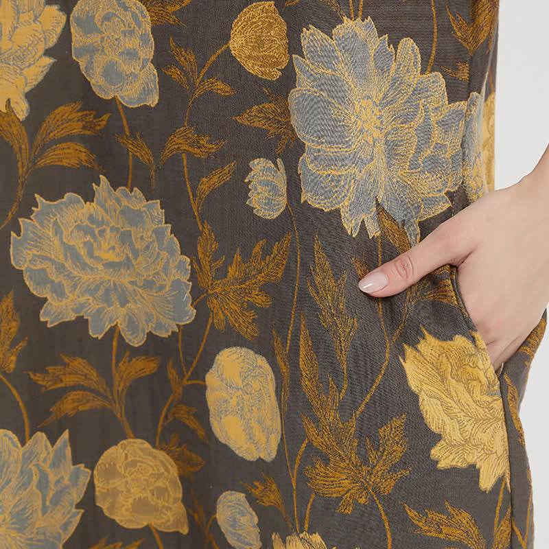 Ownkoti Vintage Peony Jacquard V-Neck Nightgown - image 2