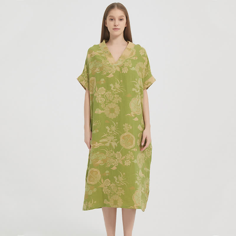Ownkoti Floral Cotton Double-Gauze Kaftan Nightgown - image 1