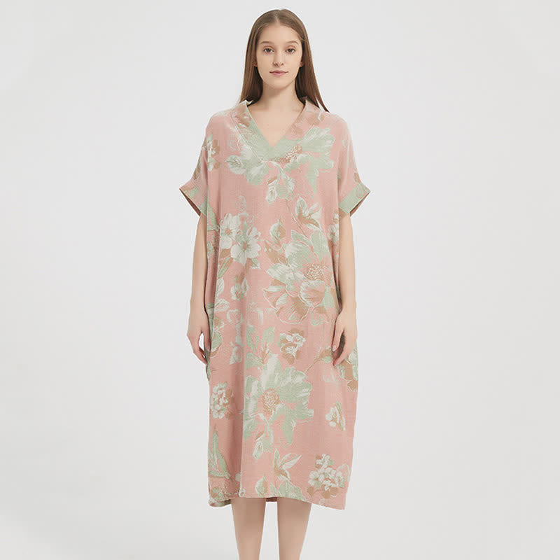 Ownkoti Jacquard Double-Layer Gauze Floral Nightgown - image 2