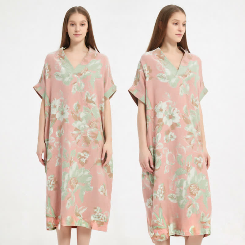 Ownkoti Jacquard Double-Layer Gauze Floral Nightgown - image 1