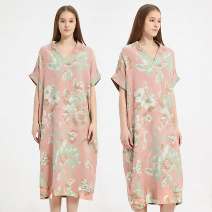 Ownkoti Jacquard Double-Layer Gauze Floral Nightgown - image 1