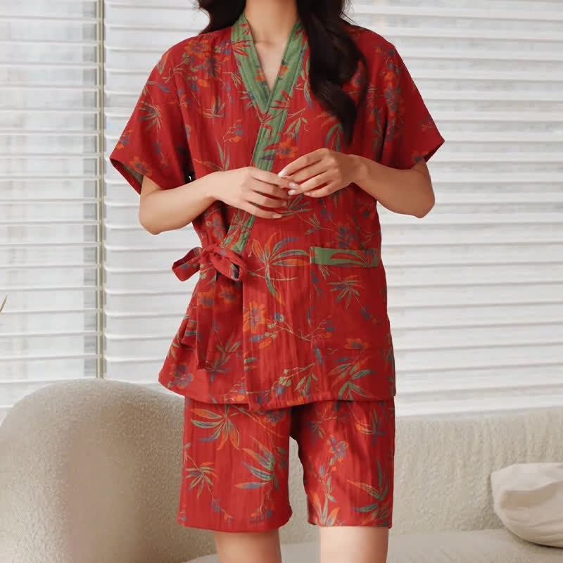 Ownkoti Quick-Dry Cotton Gauze Kimono Pajamas Set - image 2