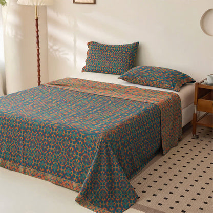 Ownkoti Retro Geometric Pattern Cotton Sheet Bedspread - image 1