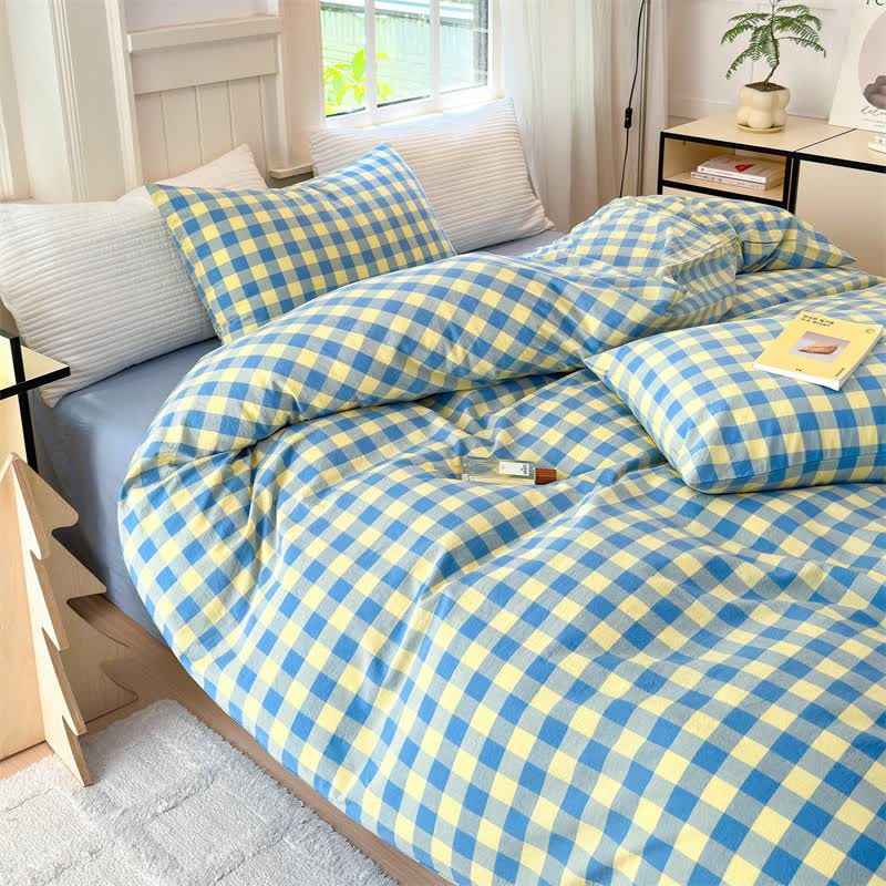 Ownkoti Checkered Pattern Pure Cotton Bedding Set - image 3