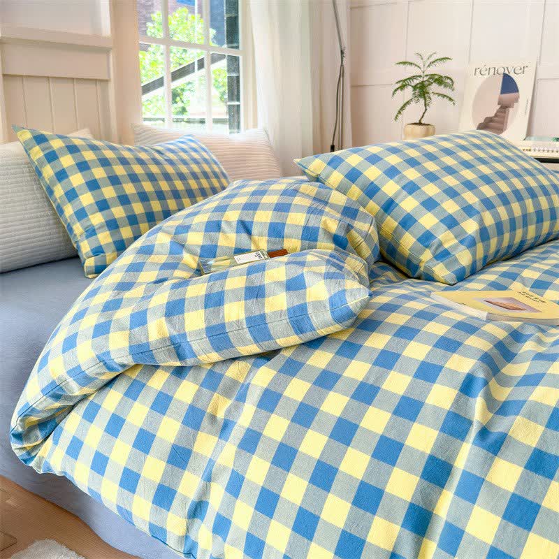 Ownkoti Checkered Pattern Pure Cotton Bedding Set - image 4