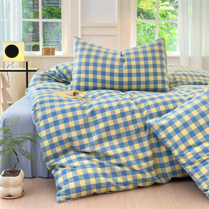 Ownkoti Checkered Pattern Pure Cotton Bedding Set - image 1