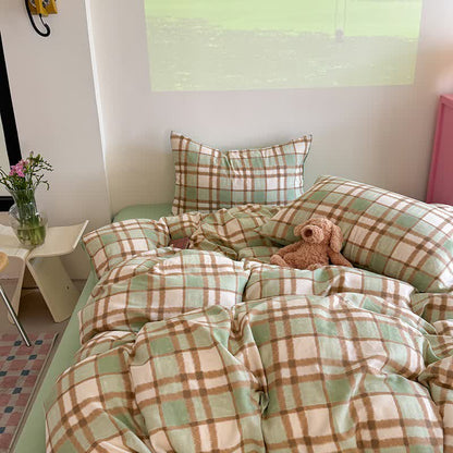 Ownkoti Fresh Style Cotton Gauze Bedding Set - Green - King - image 2