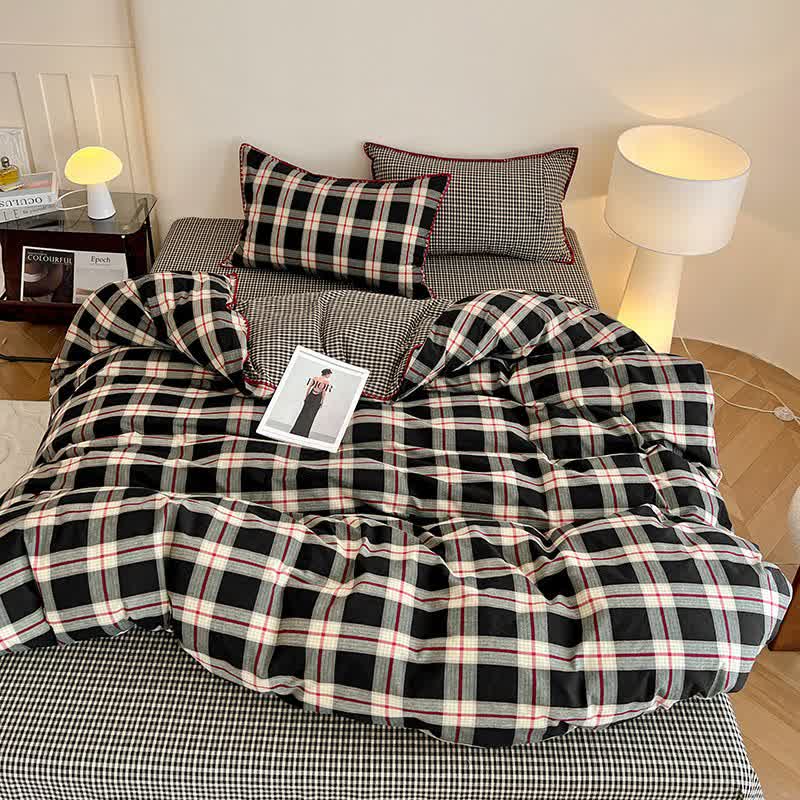 Ownkoti Reversible Vintage Plaid Cotton Bedding Set - image 4