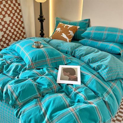 Ownkoti Reversible Oversized Grid Cotton Bedding Set - image 2