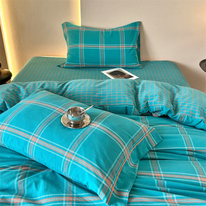 Ownkoti Reversible Oversized Grid Cotton Bedding Set - image 4