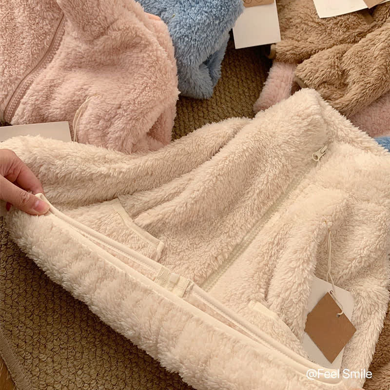 Ownkoti Solid Zip-up Kids Loungewear Set - image 6