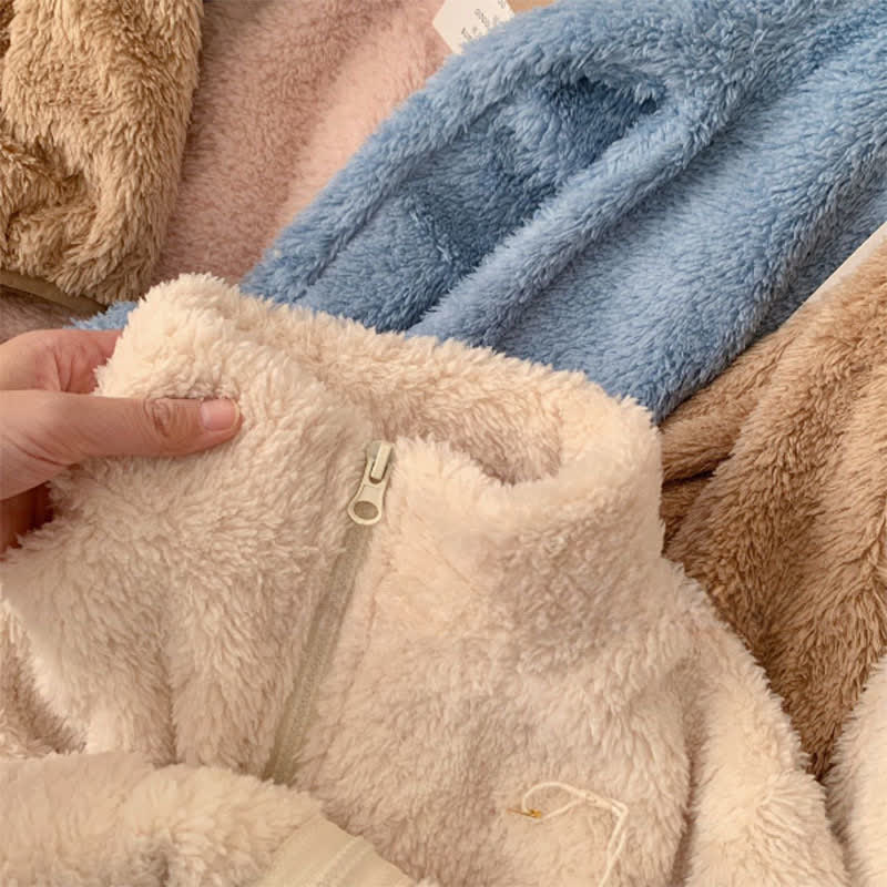 Ownkoti Solid Zip-up Kids Loungewear Set - image 5