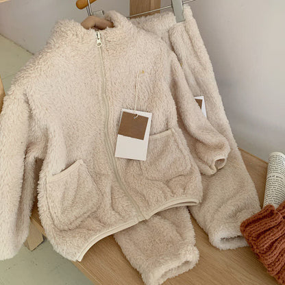 Ownkoti Solid Zip-up Kids Loungewear Set - Begie - Child:150cm - image 7