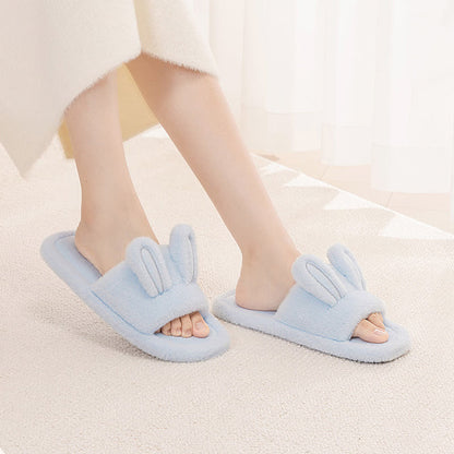 Ownkoti Cute Bunny Plush Open-Toe Slippers - image 1
